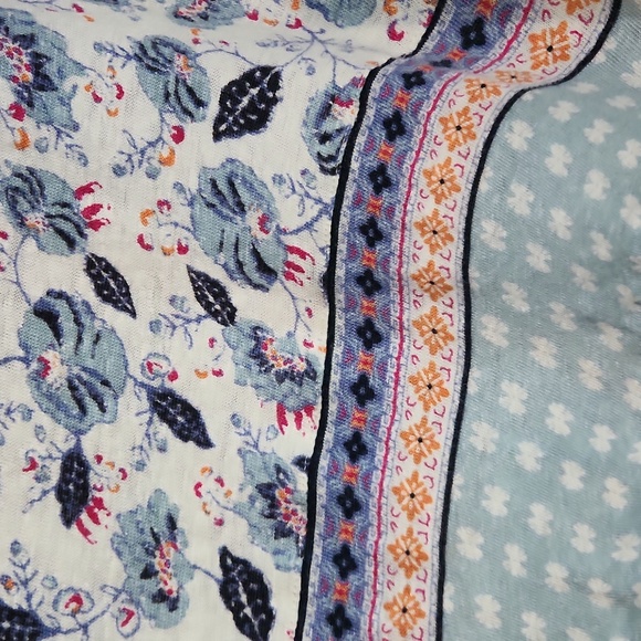 J.Jill Linen 3/4 Sleeve Colorful Lightweight V Neck Shirt Size Medium - Picture 5 of 8